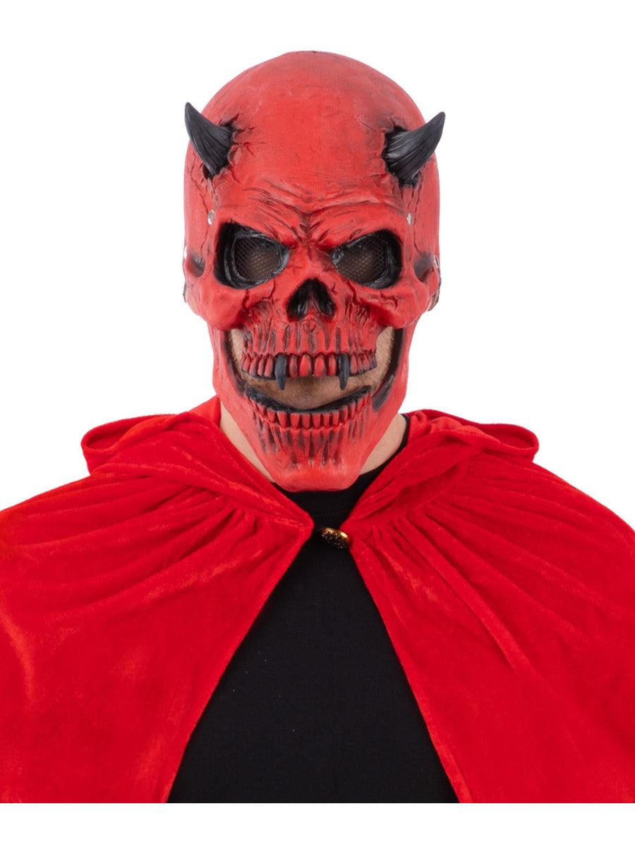 Red Devil Skull Latex Mask, with Moving Mouth - 1