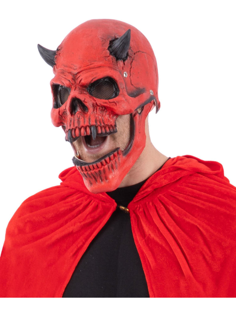 Red Devil Skull Latex Mask, with Moving Mouth - 5