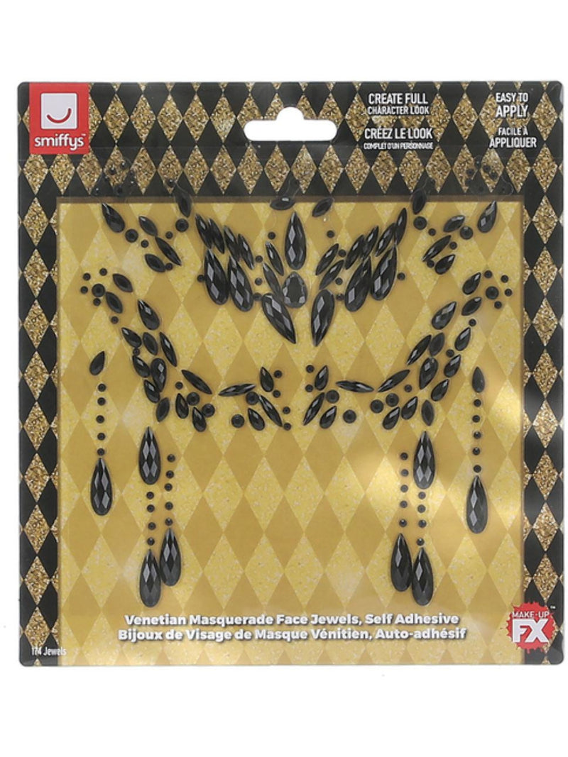 Smiffys Make-Up FX,Venetian Masquerade Face Jewels - 3