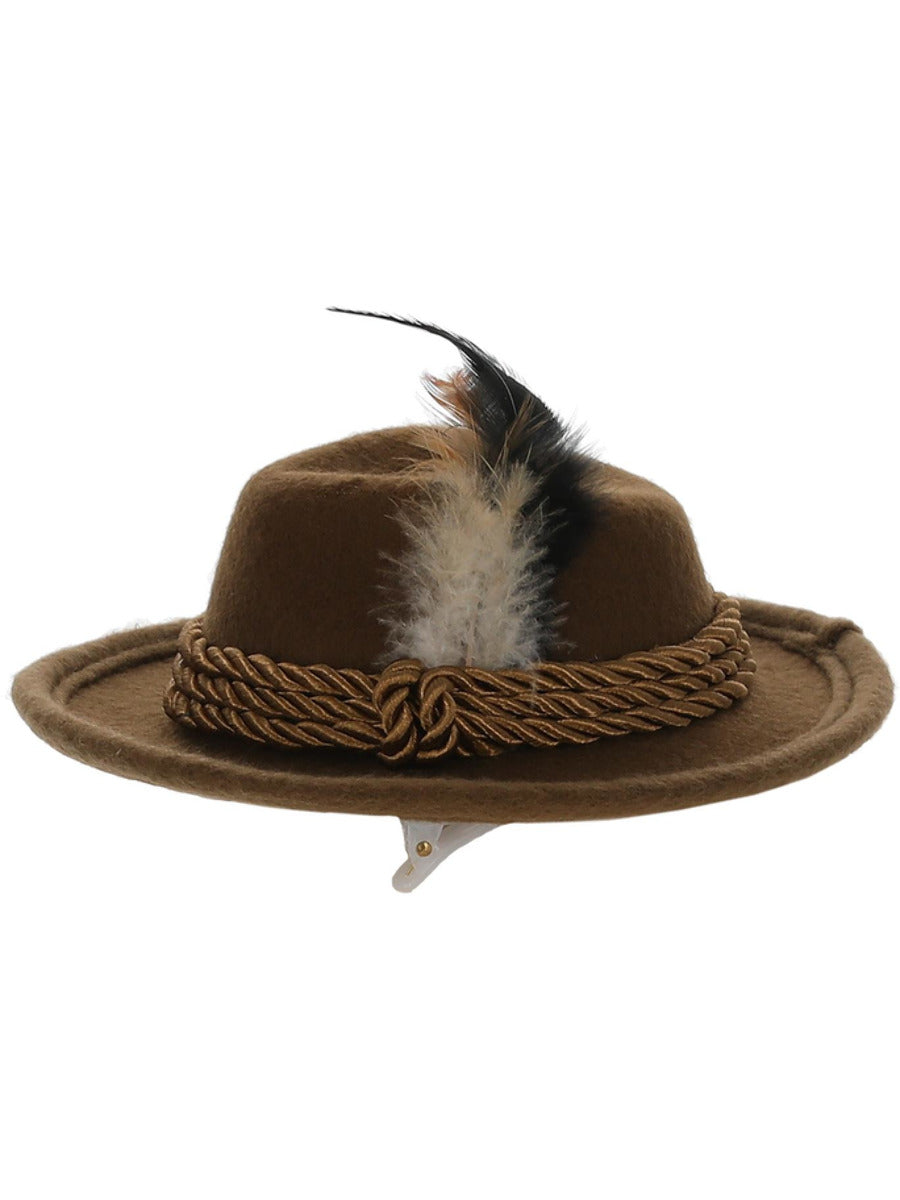 Mini Bavarian Trenker Hat, Brown - 4
