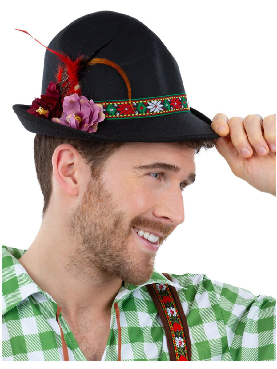 Dirndl Trenker Hat, with Feathers & Flowers - 4