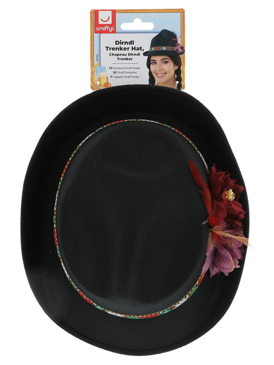 Dirndl Trenker Hat, with Feathers & Flowers - 3