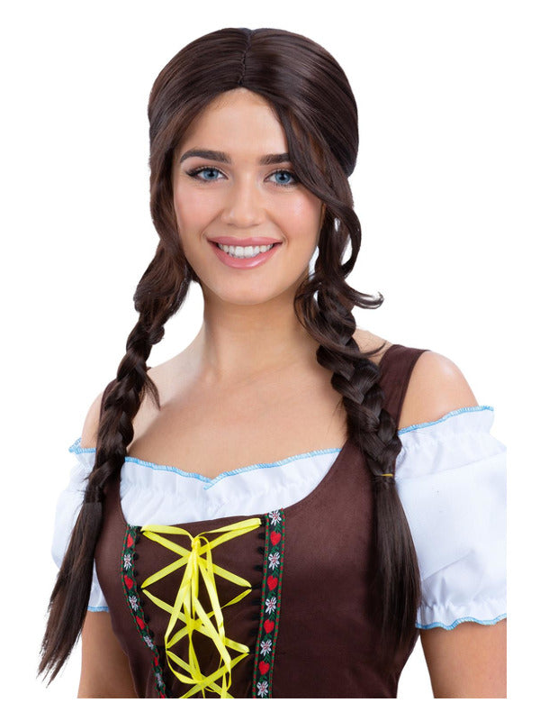 Bavarian Maid Braided Wig, Brown - 2