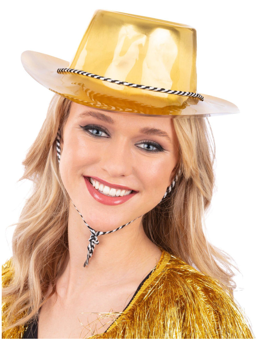 Gold Metallic Cowboy Hat - 1