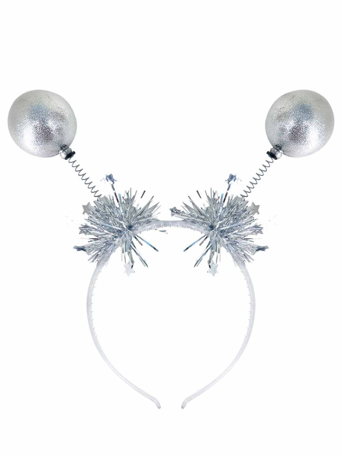 Silver Metallic Ball Bopper Headband 2