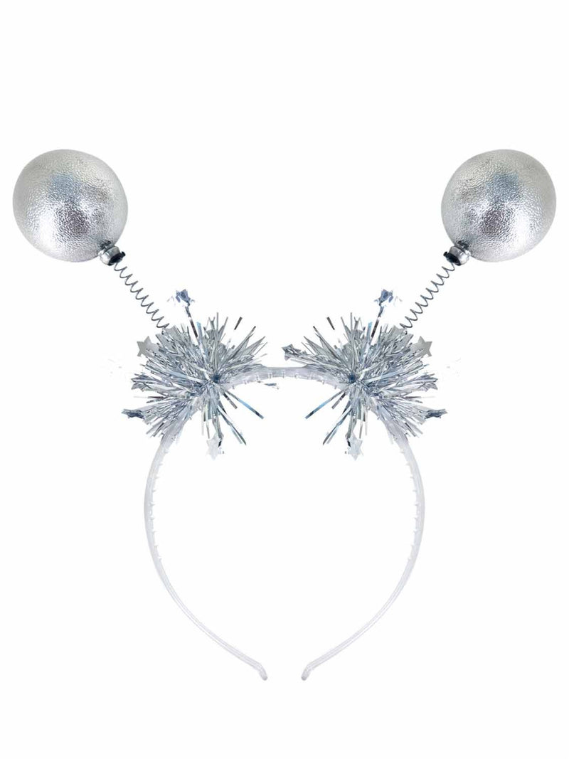 Silver Metallic Ball Bopper Headband 2