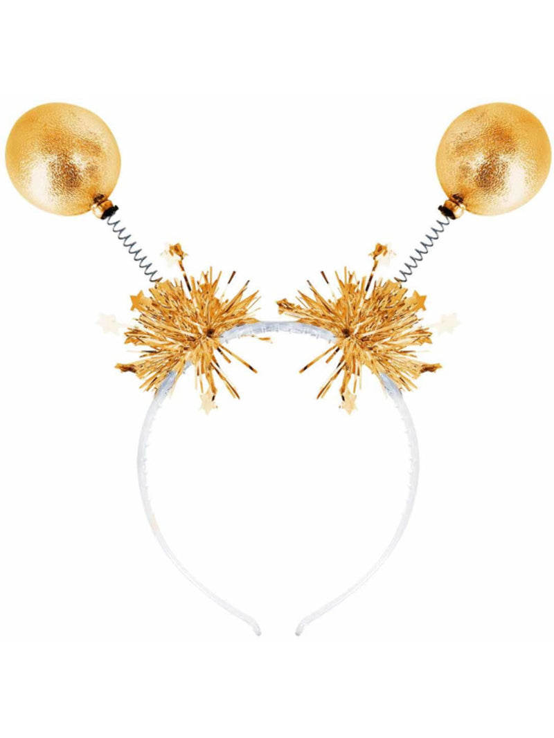 Gold Metallic Ball Bopper Headband - 1