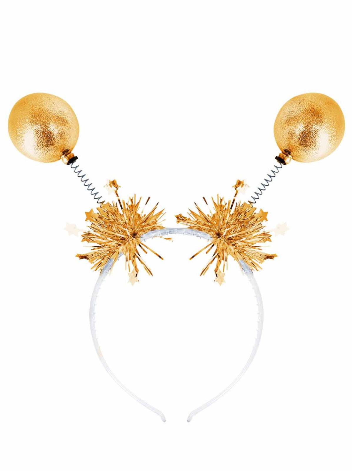 Gold Metallic Ball Bopper Headband 1