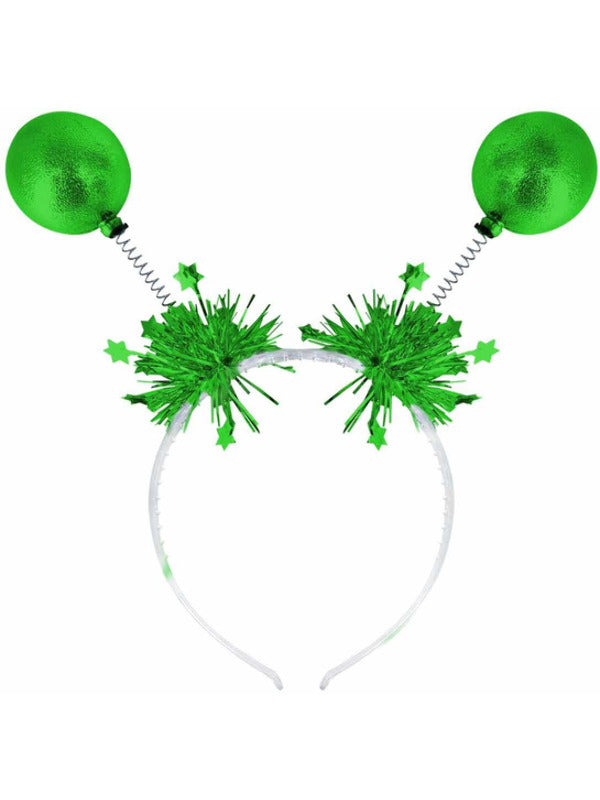 Green Metallic Ball Bopper Headband - 2