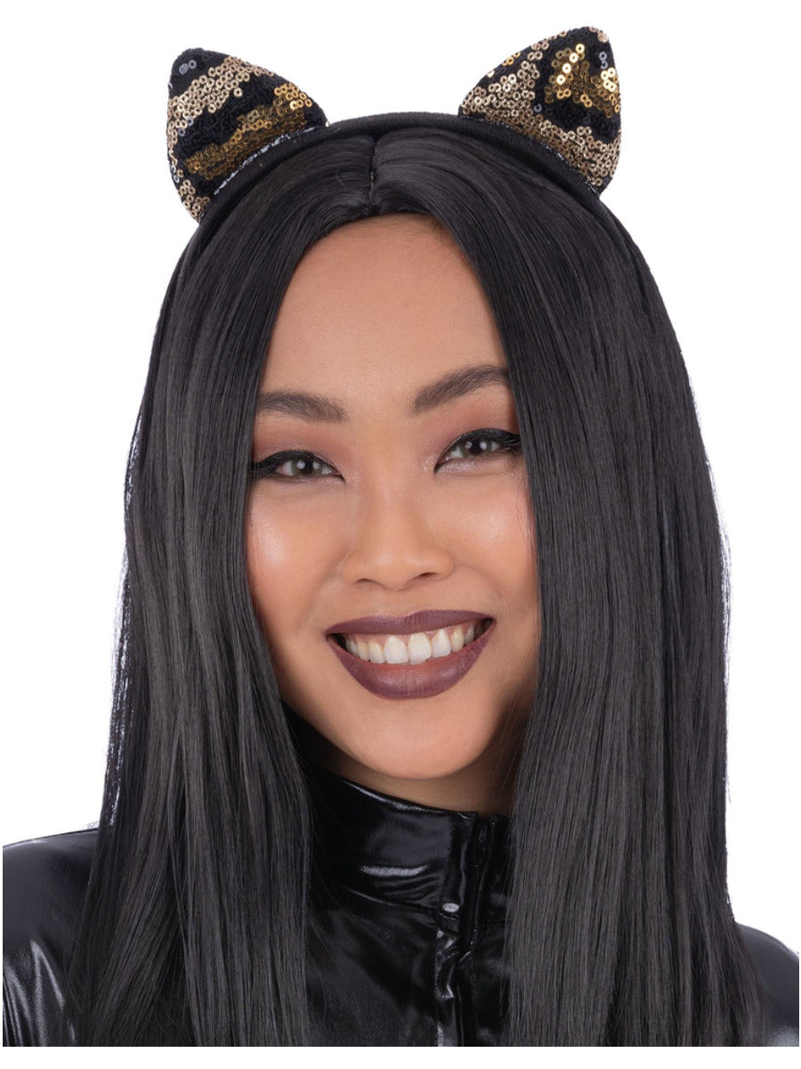 Sequin Leopard Cat Ear Headband - 1