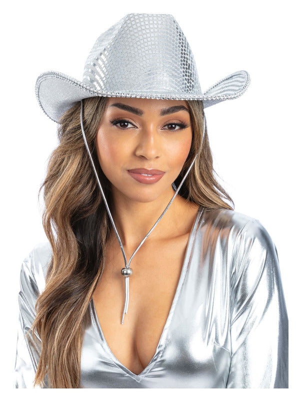 Silver Disco Ball Cowboy Hat - 2
