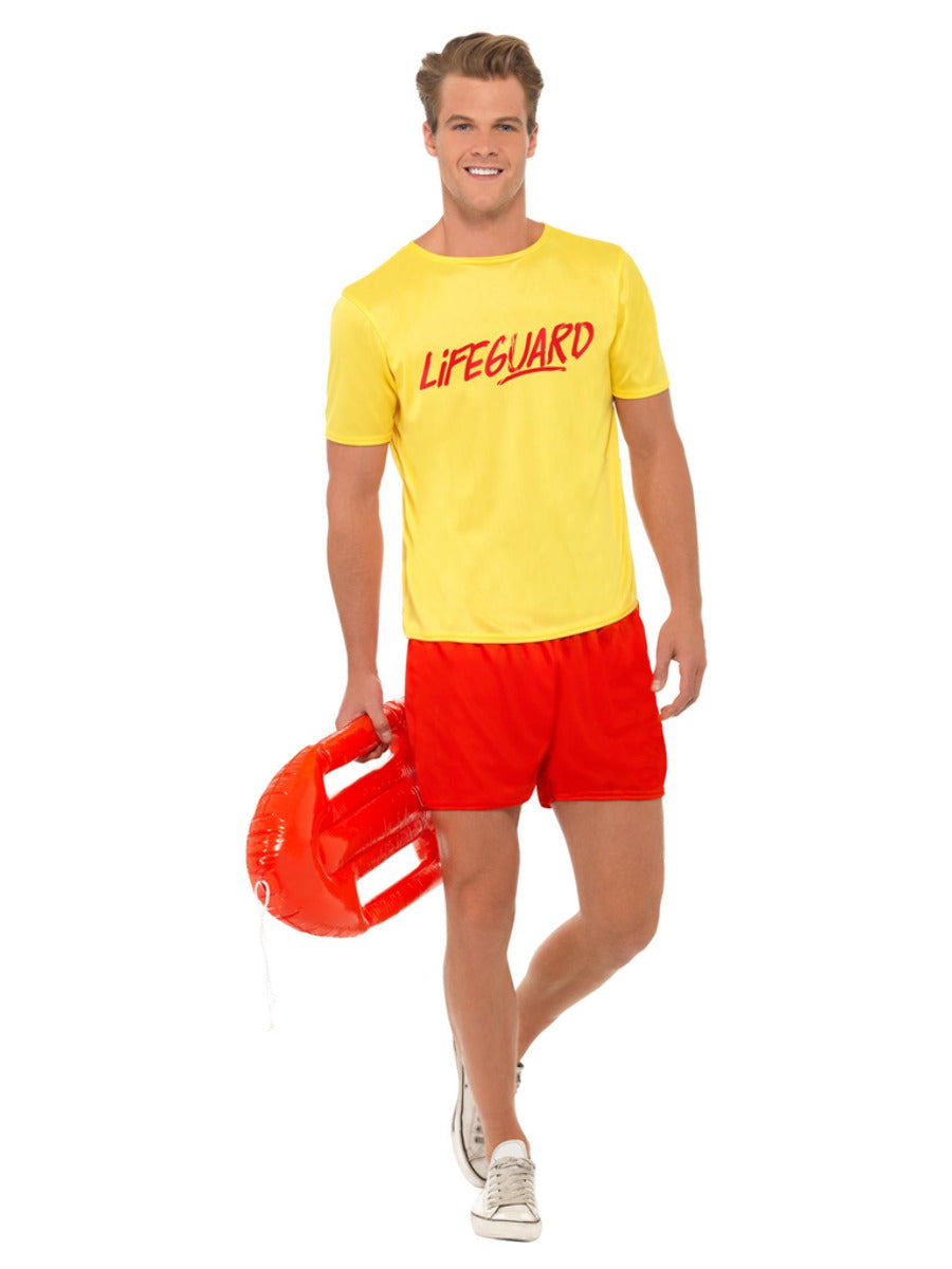 Lifeguard Beach Costume, Yellow - 1