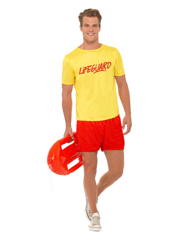 Lifeguard Beach Costume, Yellow - 2