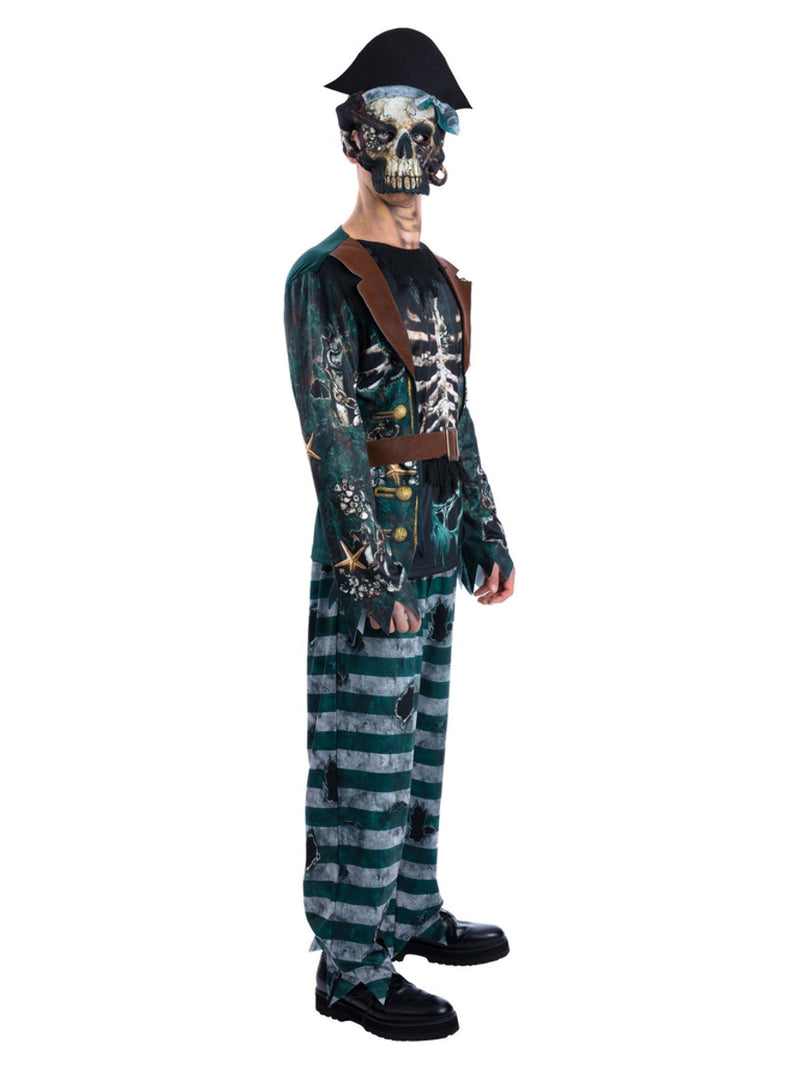 Skeleton Pirate Captain Costume, Printed Top - 4