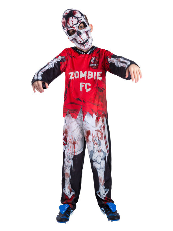 Zombie FC Footballer Skeleton Costume, Red - 2