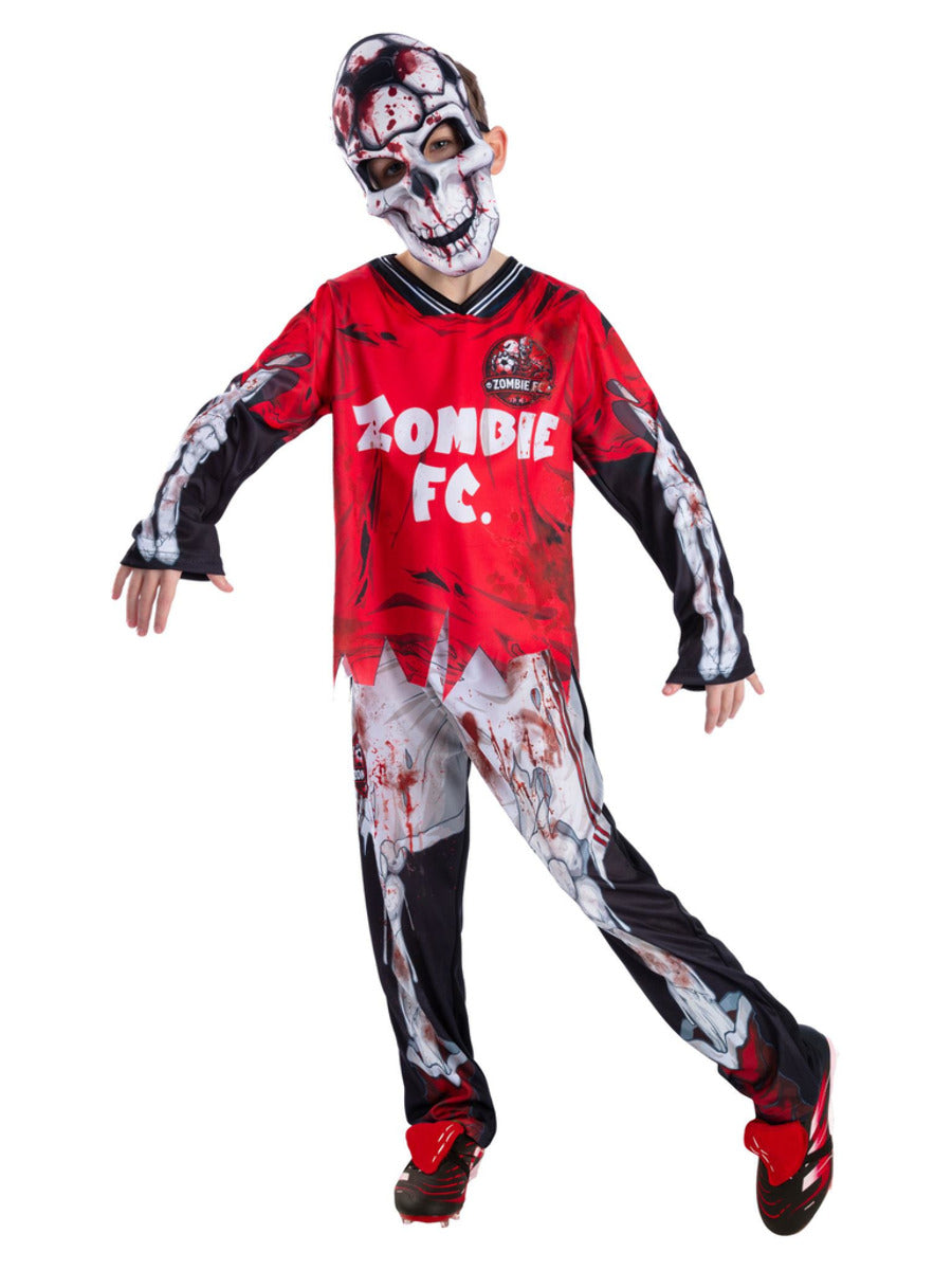 Zombie FC Footballer Skeleton Costume, Red - 3