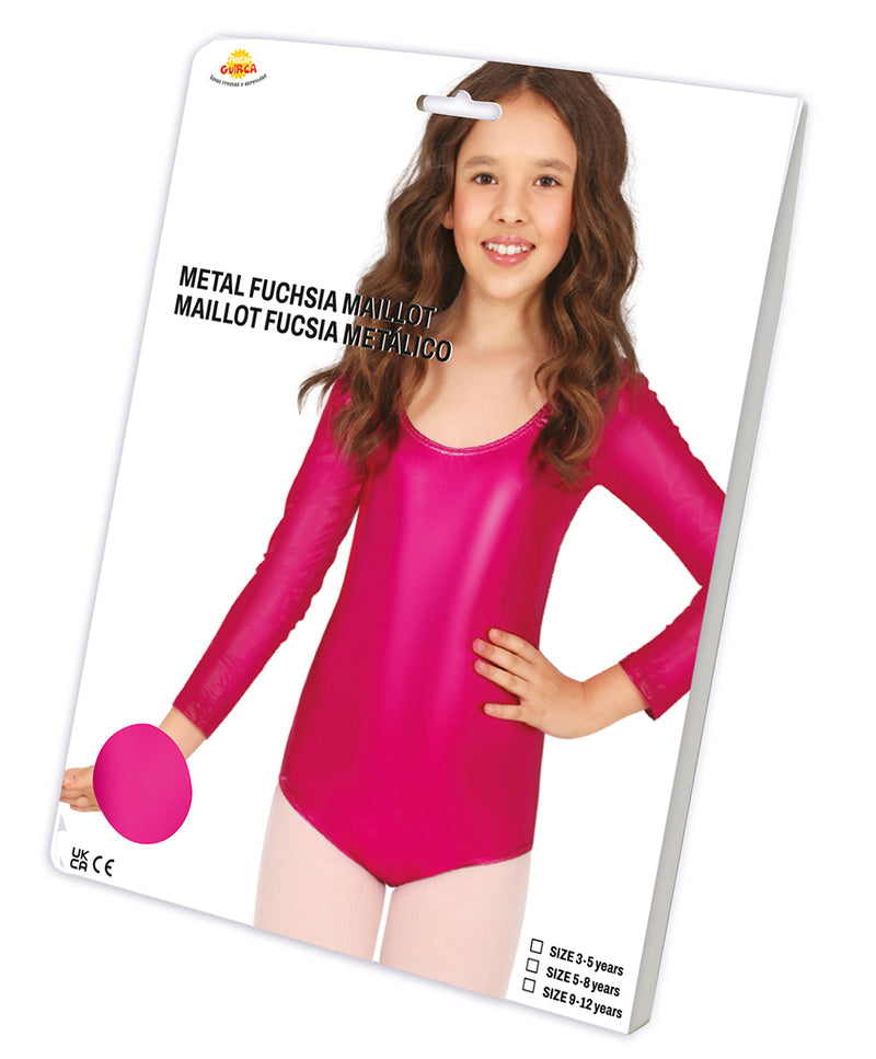 LONG SLEEVE METAL.FUCHSIA MAILLOT