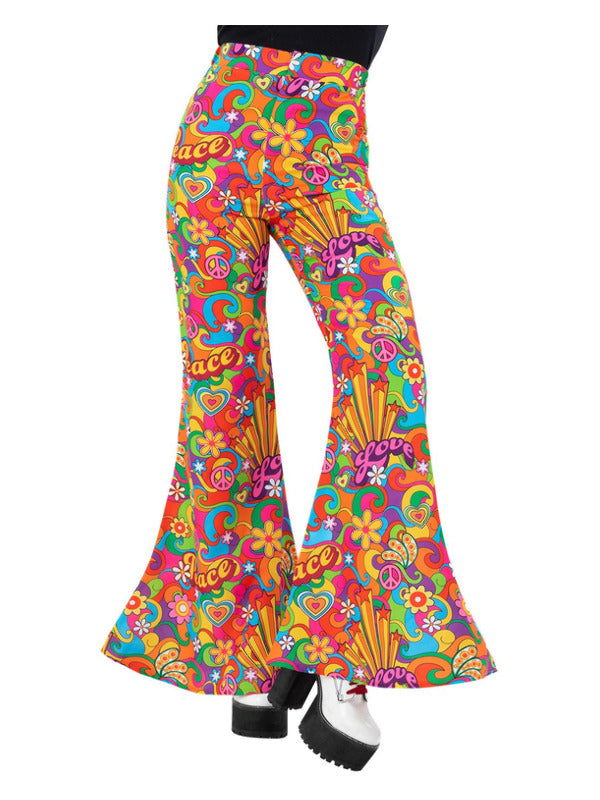 Ladies Rainbow Peace Flared Trousers - 2
