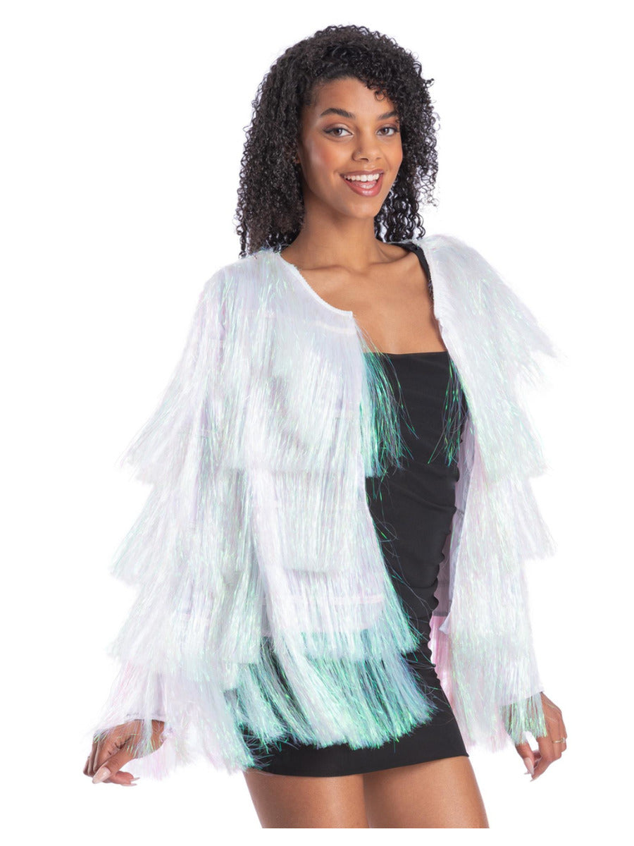 Fever Tinsel Festival Jacket, Iridescent White - 1