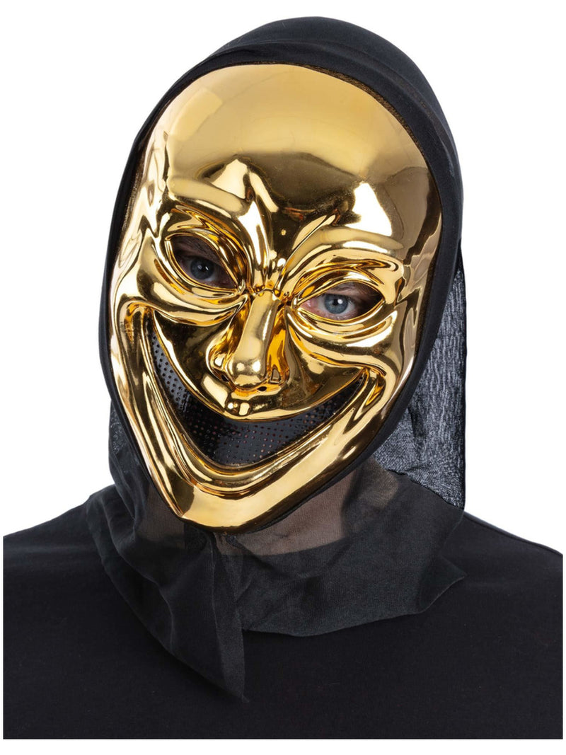 Gold Smiling Killer Hooded Mask - 1