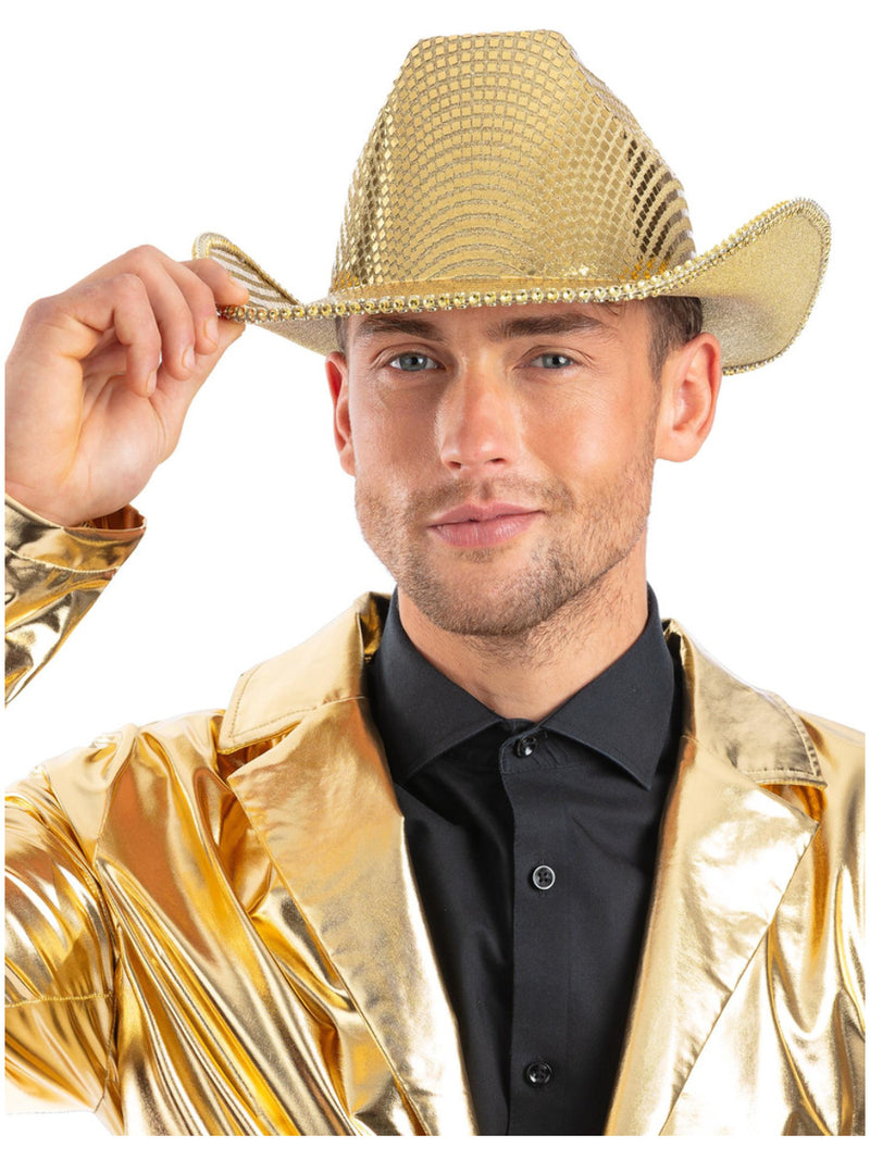 Gold Disco Ball Cowboy Hat - 1