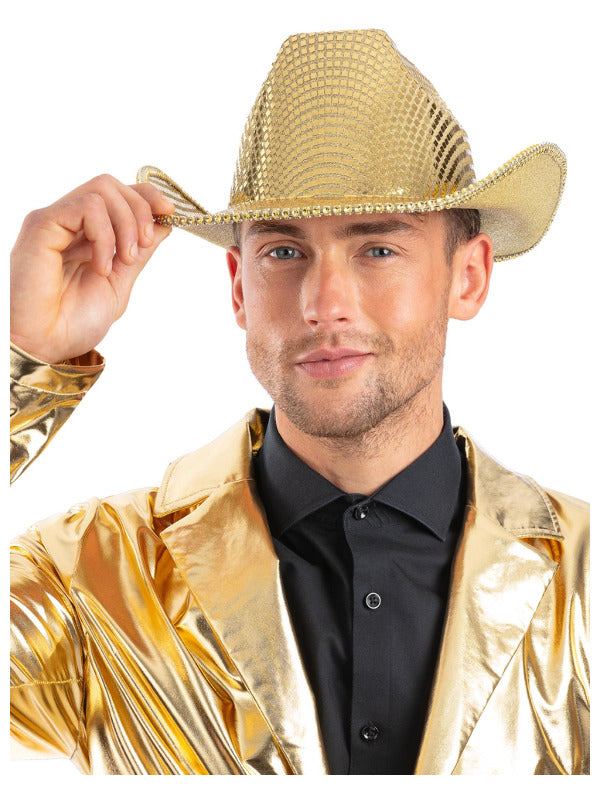 Gold Disco Ball Cowboy Hat - 2