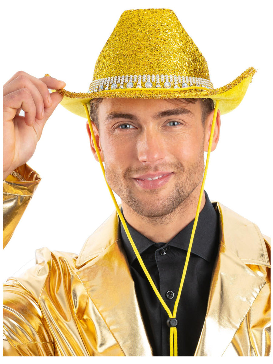 Gold Bling Rhinestone Cowboy Hat - 1