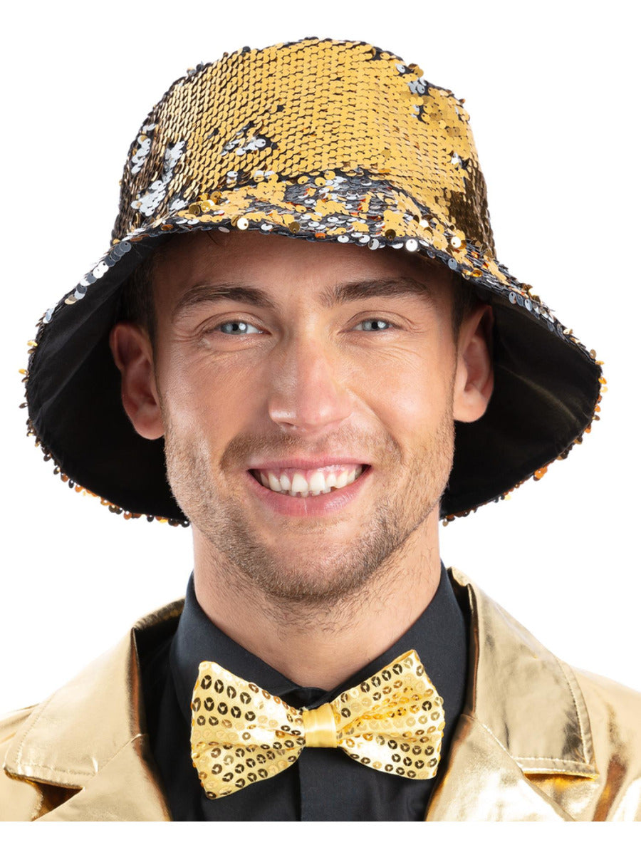 Gold & Silver Sequin Bucket Hat - 1