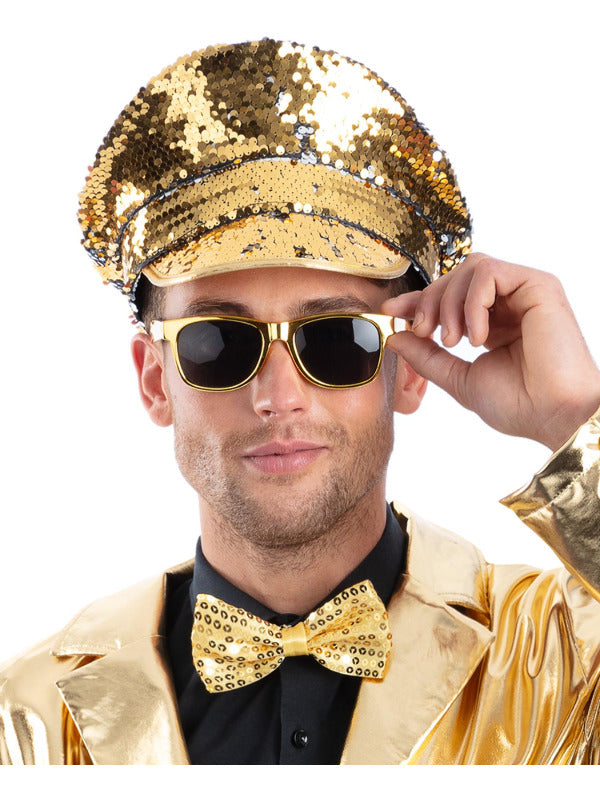 Gold & Silver Sequin Captains Hat - 2