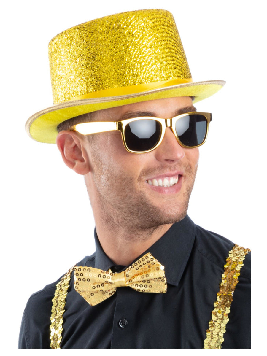 Metallic Gold Lurex Top Hat - 1