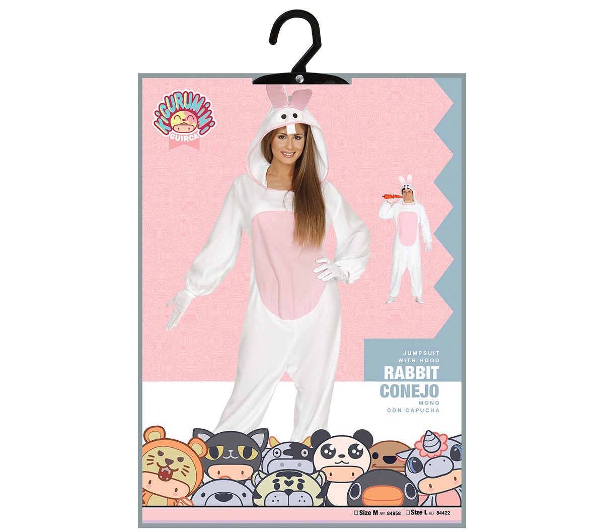 WHITE BUNNY KIGURUMIMI SIZE L 42-44