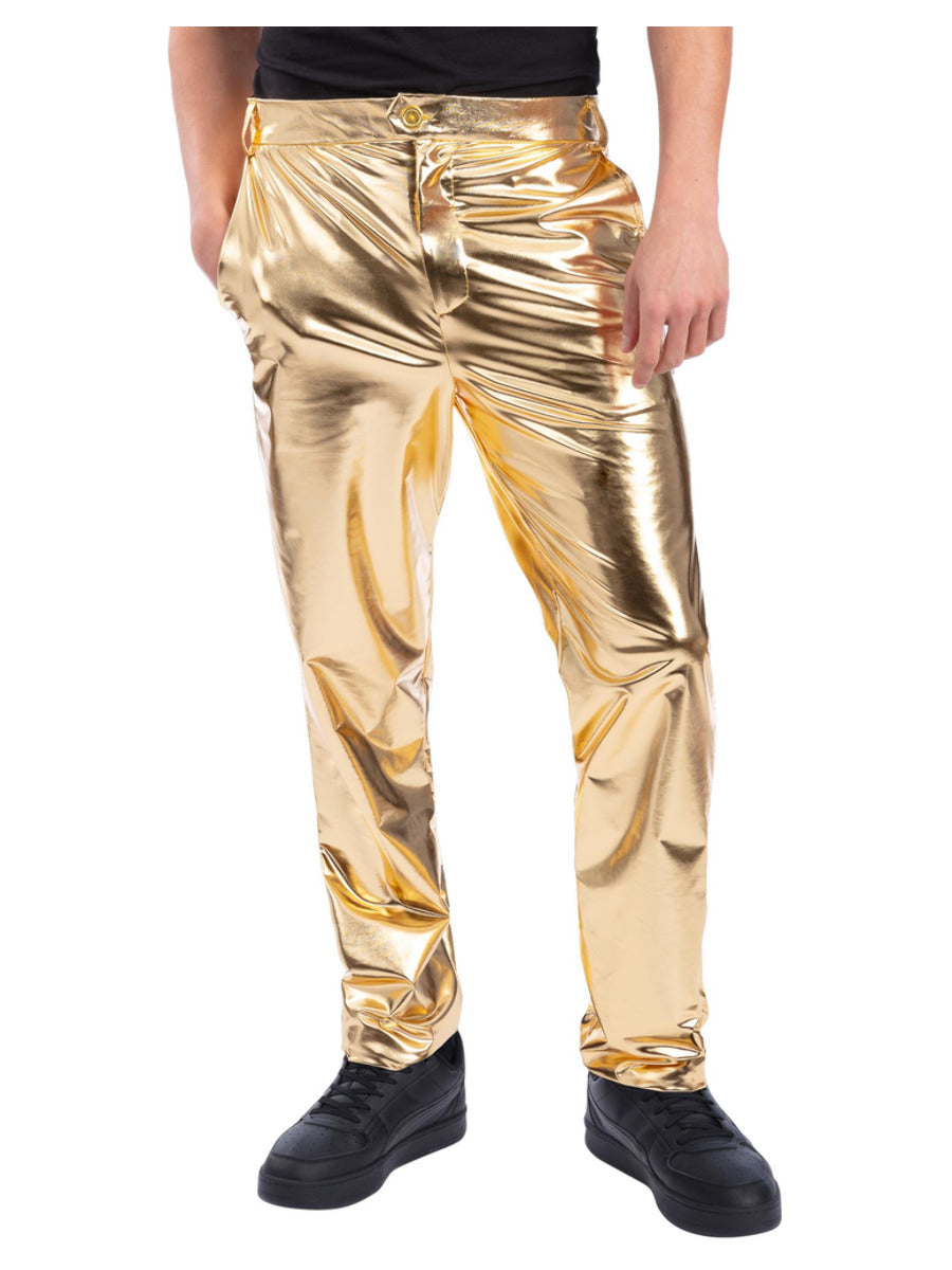 24 Carat Gold Trousers, Metallic Gold - 1