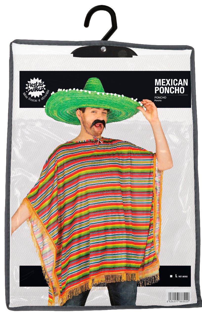 ADULT MEXICAN PONCHO SIZE L 52-54
