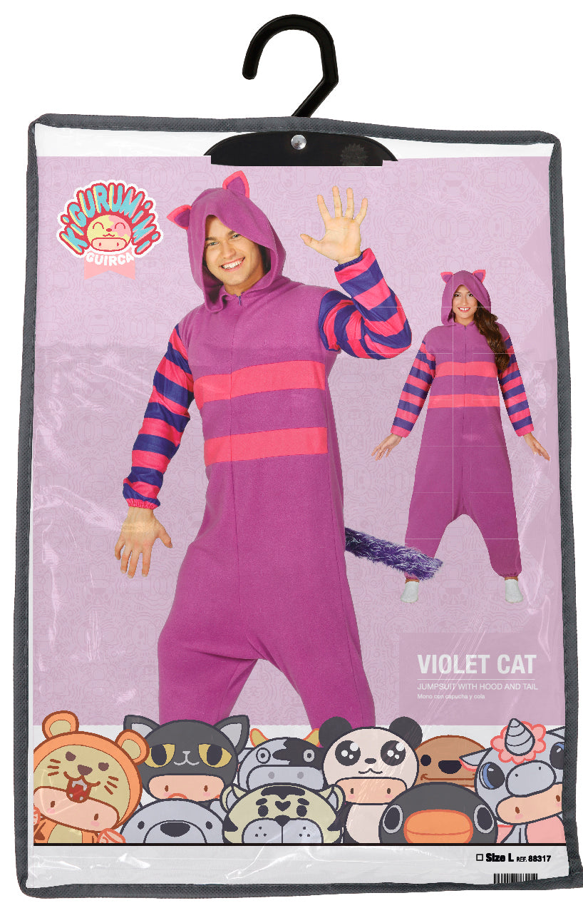 ADULT PURPLE CAT KIGURUMIMI SIZE 42-44