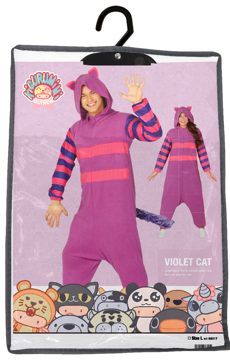 ADULT PURPLE CAT KIGURUMIMI SIZE 42-44