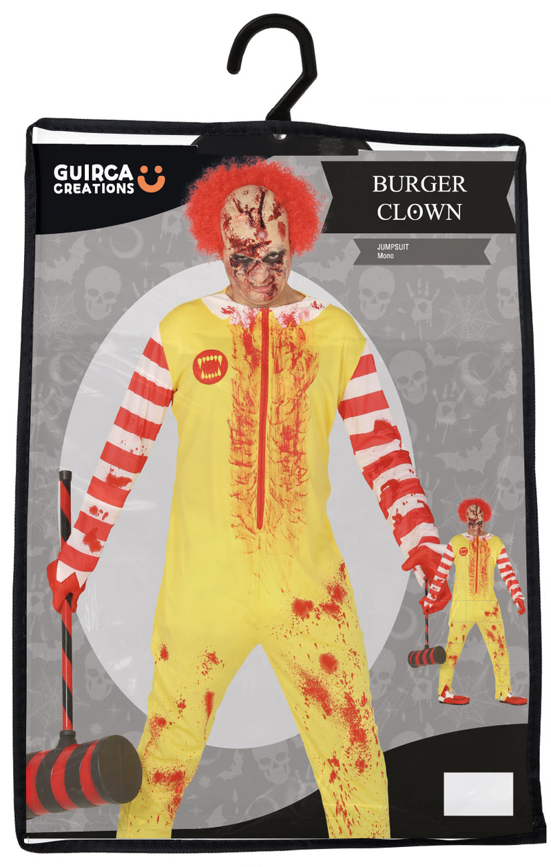 ADULT ZOMBIE BURGER CLOWN SIZE 52-54