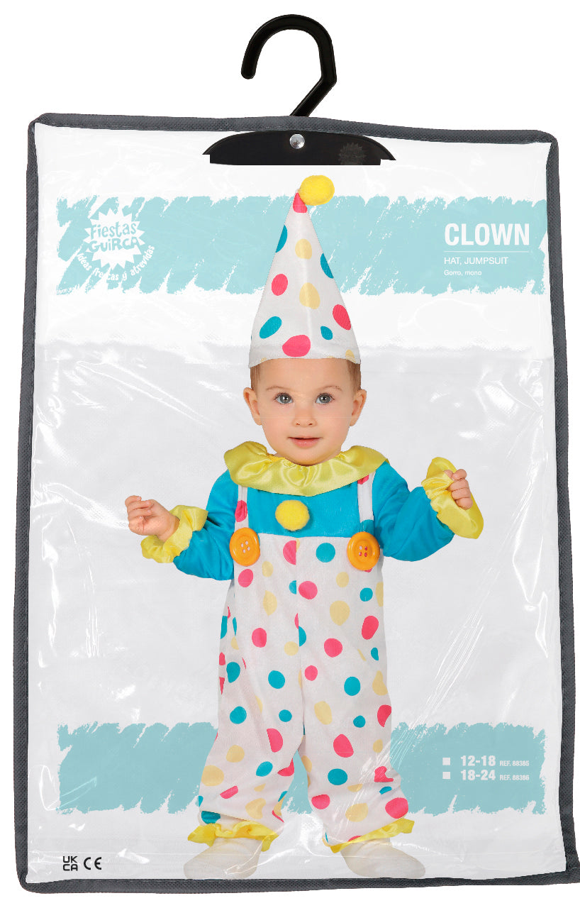 CLOWN WITH SPOTSS BABY SIZE 18-24 MONTHS