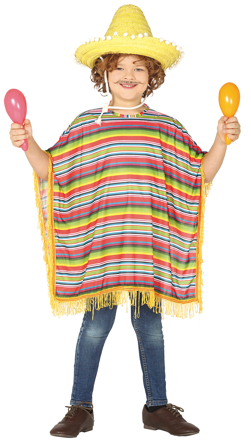 MEXICAN PONCHO CHILDREN SIZE 7 9 YEARS