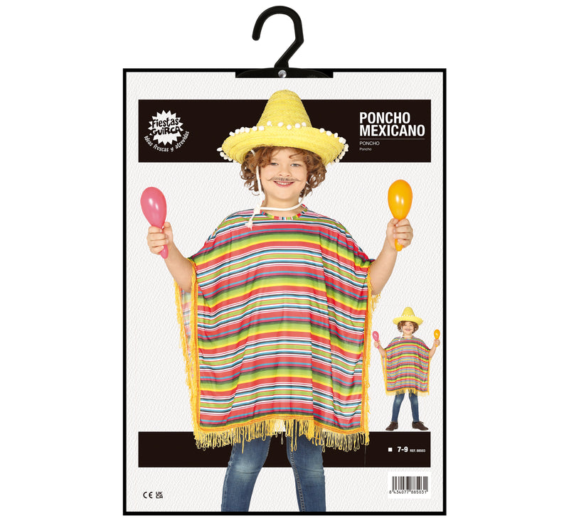 MEXICAN PONCHO CHILDREN SIZE 7 9 YEARS