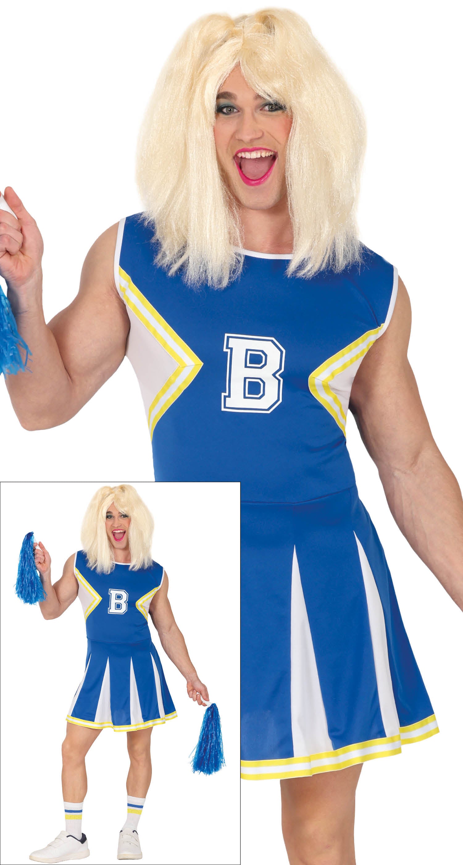 BLUE CHEERLEADER MAN, ADULT