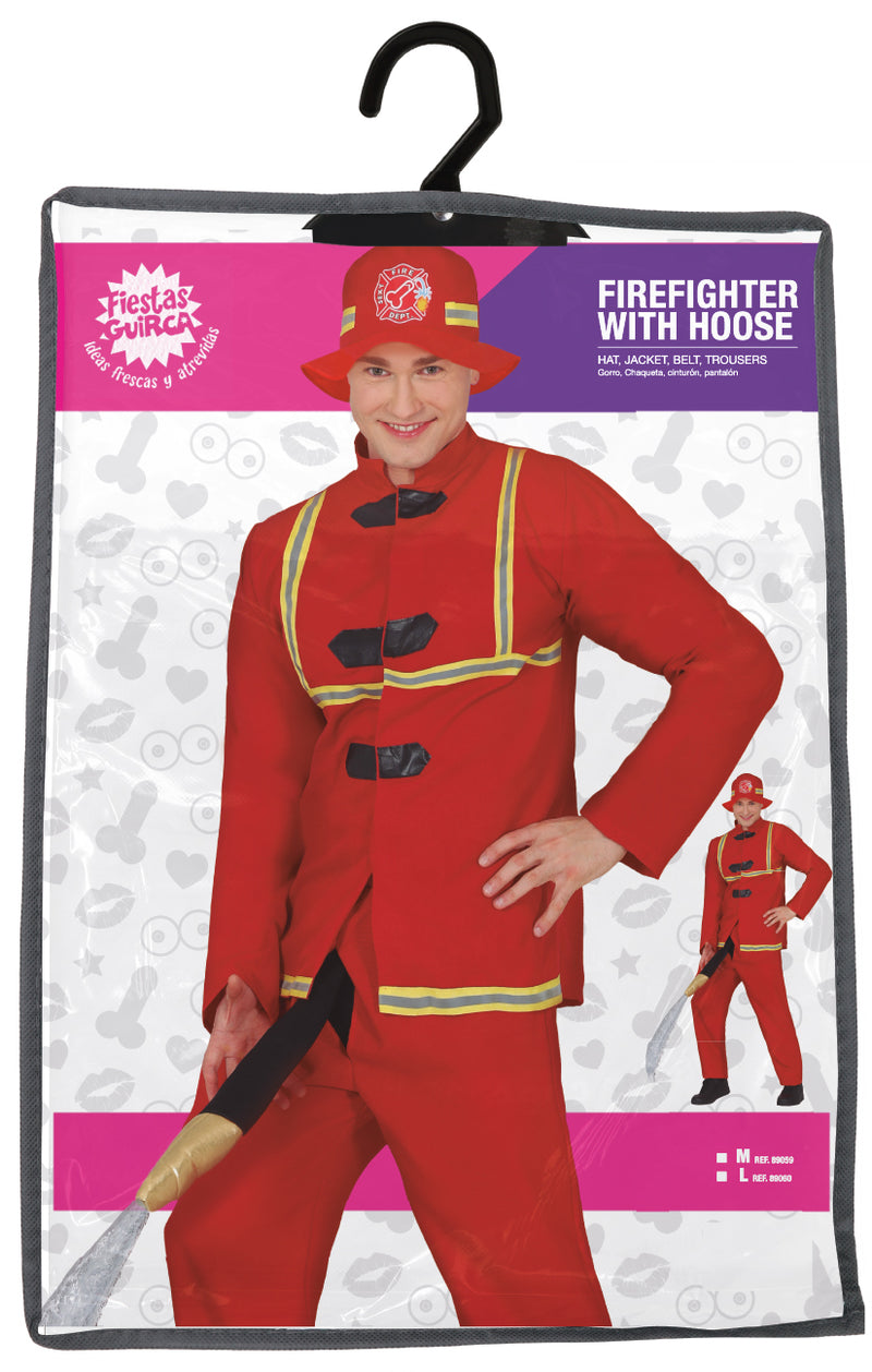 FIREFIGHTER WITH HOSE, ADULT