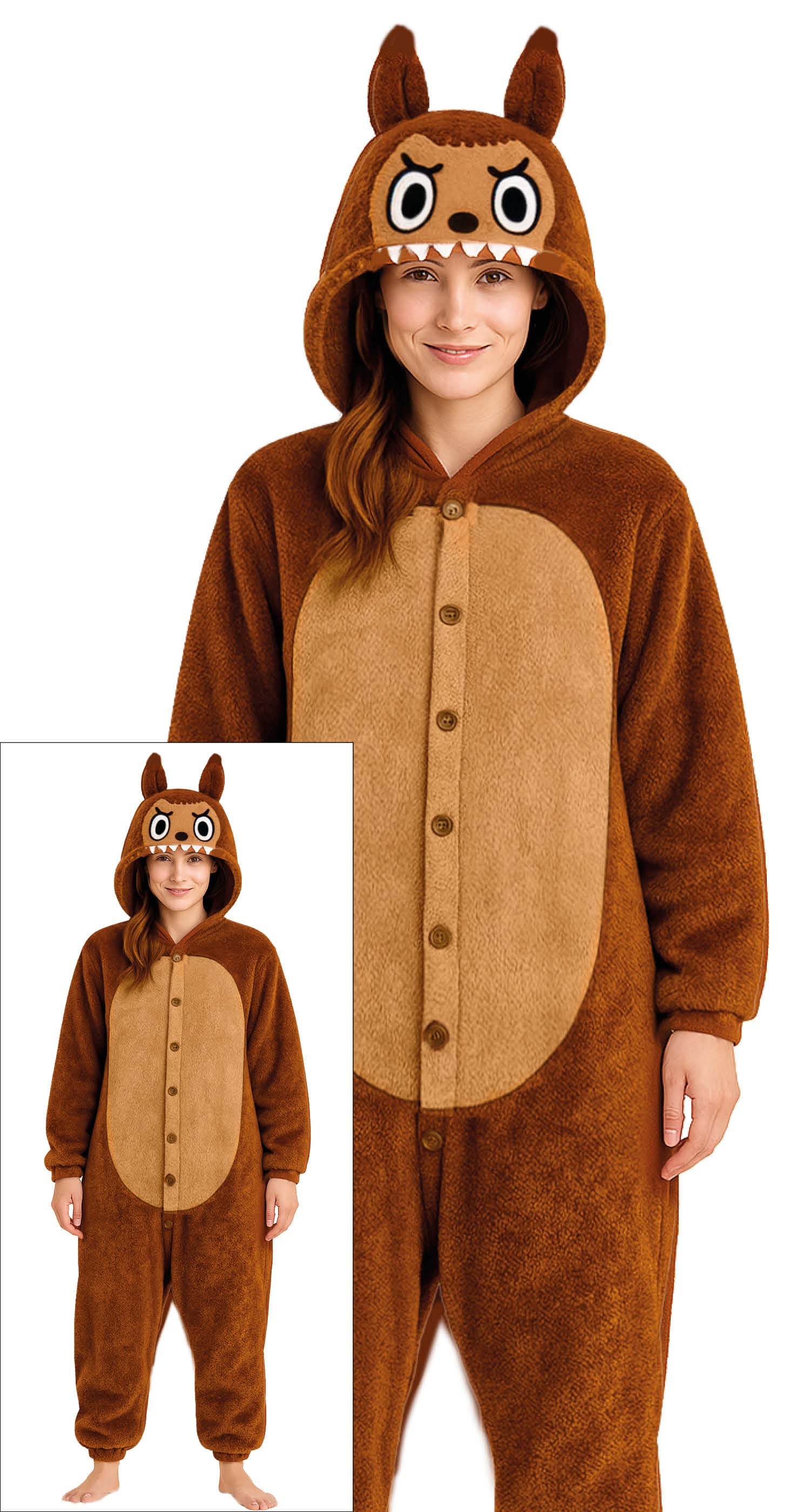 LULU MONSTER PYJAMA BROWN