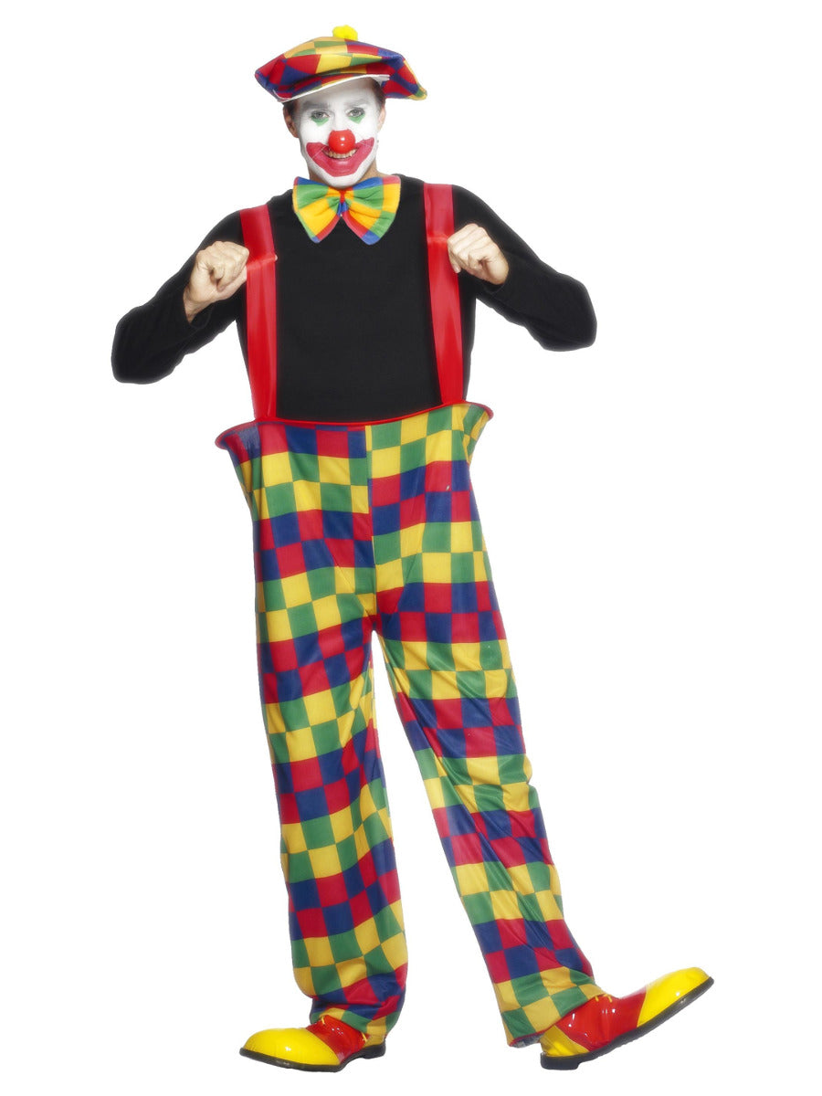 Hooped Clown Costume, Multi-Coloured - 1