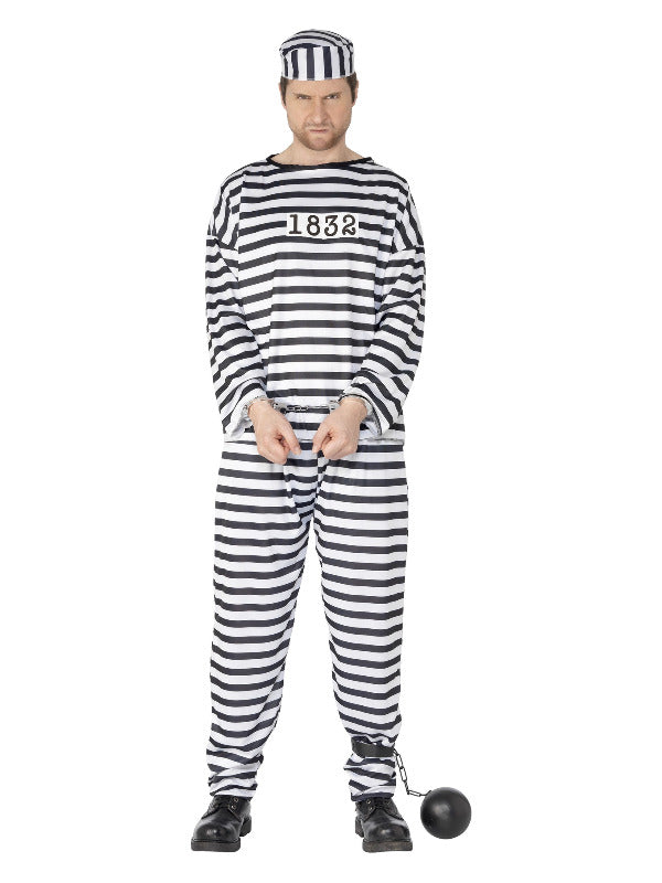 Convict Costume, Black & White - 2