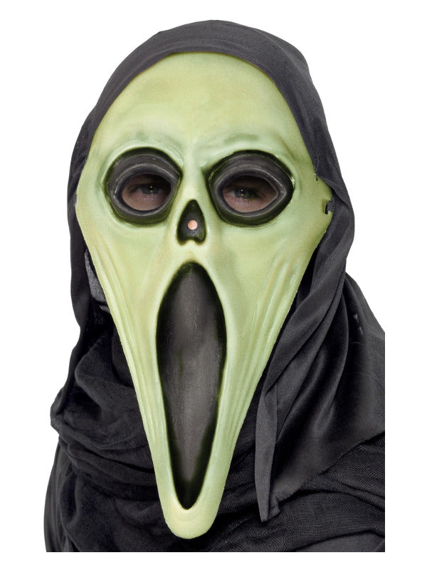 Glow in the Dark Screamer Mask, Black & White - 2