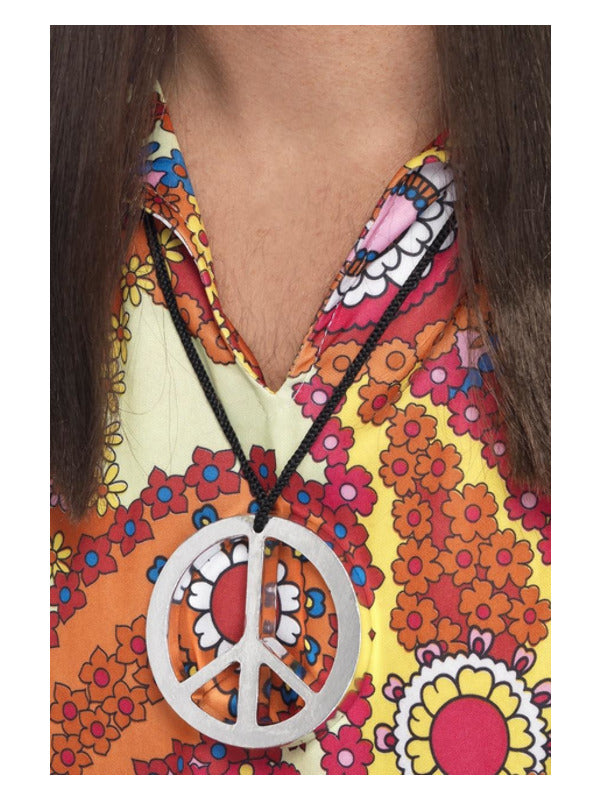 Peace Sign Medallion, Silver - 2