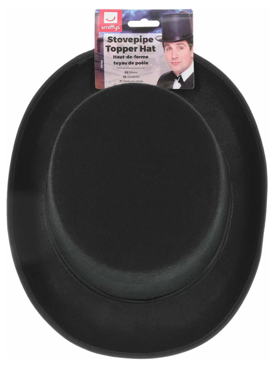 Stovepipe Topper Hat, Black - 3