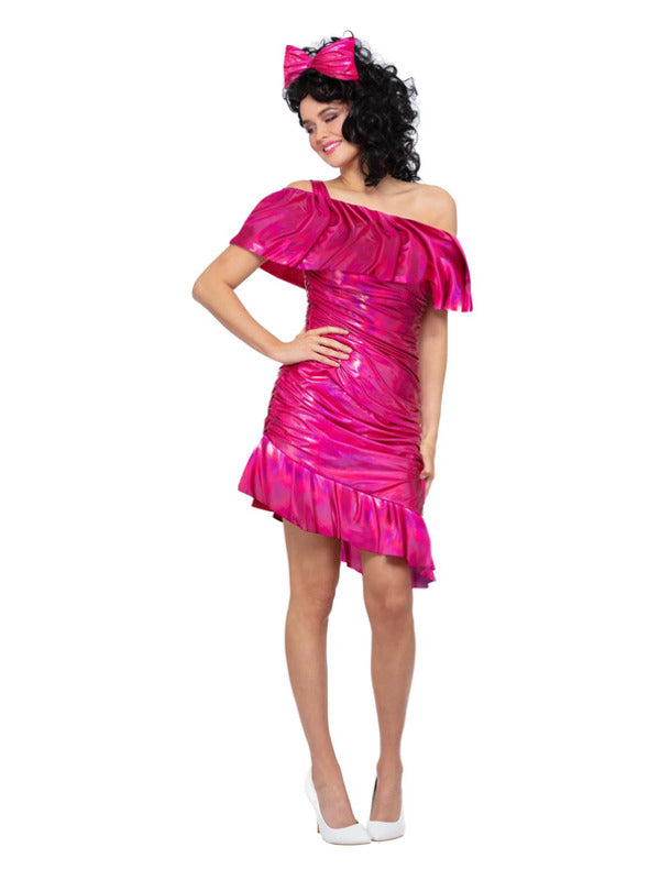 80s Pink Sparkle Cocktail Dress Costume - 2