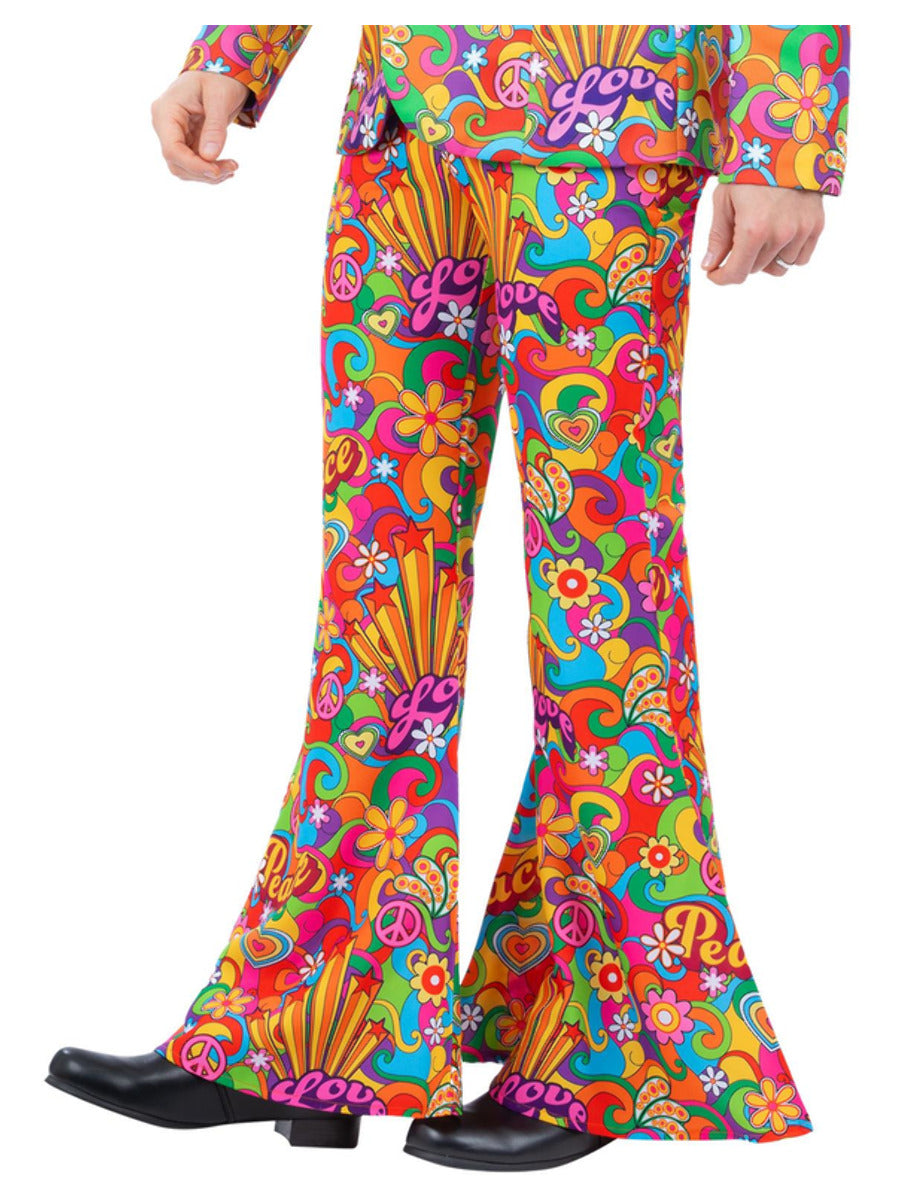 Mens Rainbow Peace Flared Trousers - 3