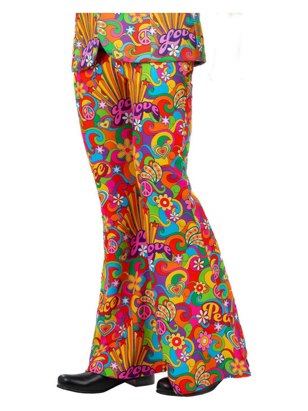 Mens Rainbow Peace Flared Trousers - 2